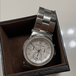 Michael Kors silver oversized watch